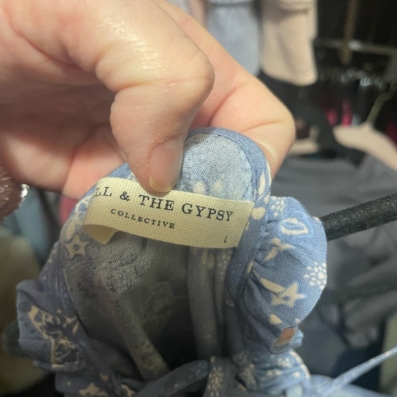 Spell Celestial strappy Midi Dress Blue HTF sz L - Picture 10 of 10